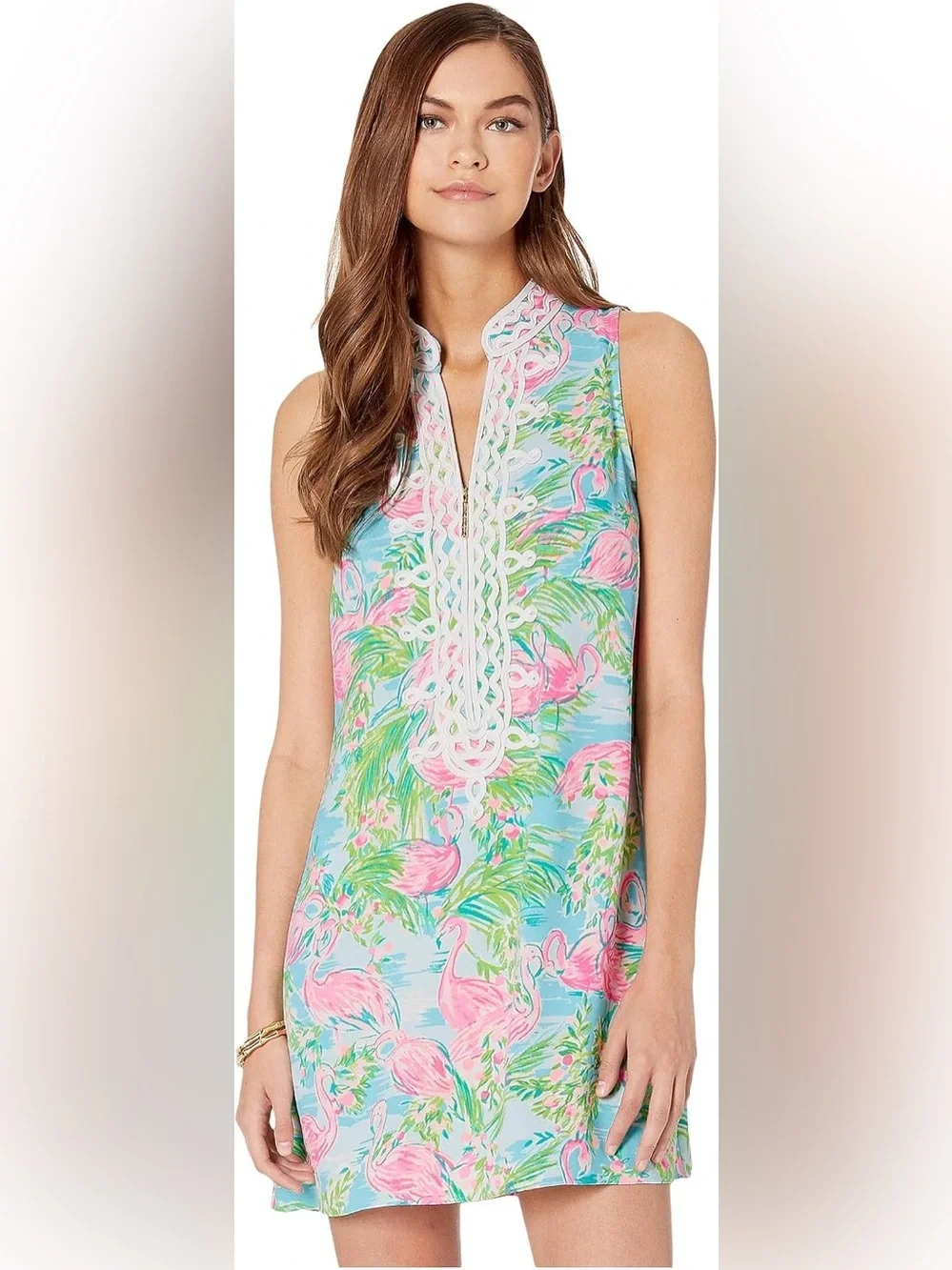 Lilly Pulitzer Jane Shift Dress Floridita Flamingo Print Sleeveless Womens 16 - Picture 7 of 8